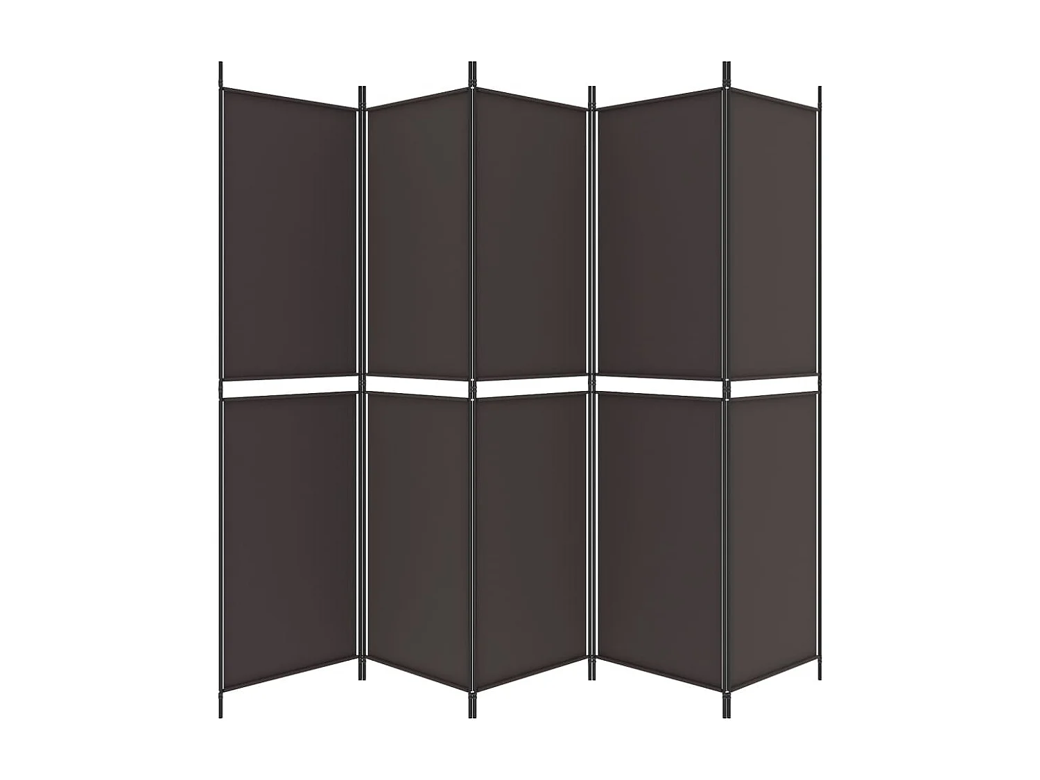Biombo divisor de 5 paneles de tela marrón 250x200 cm ES417379