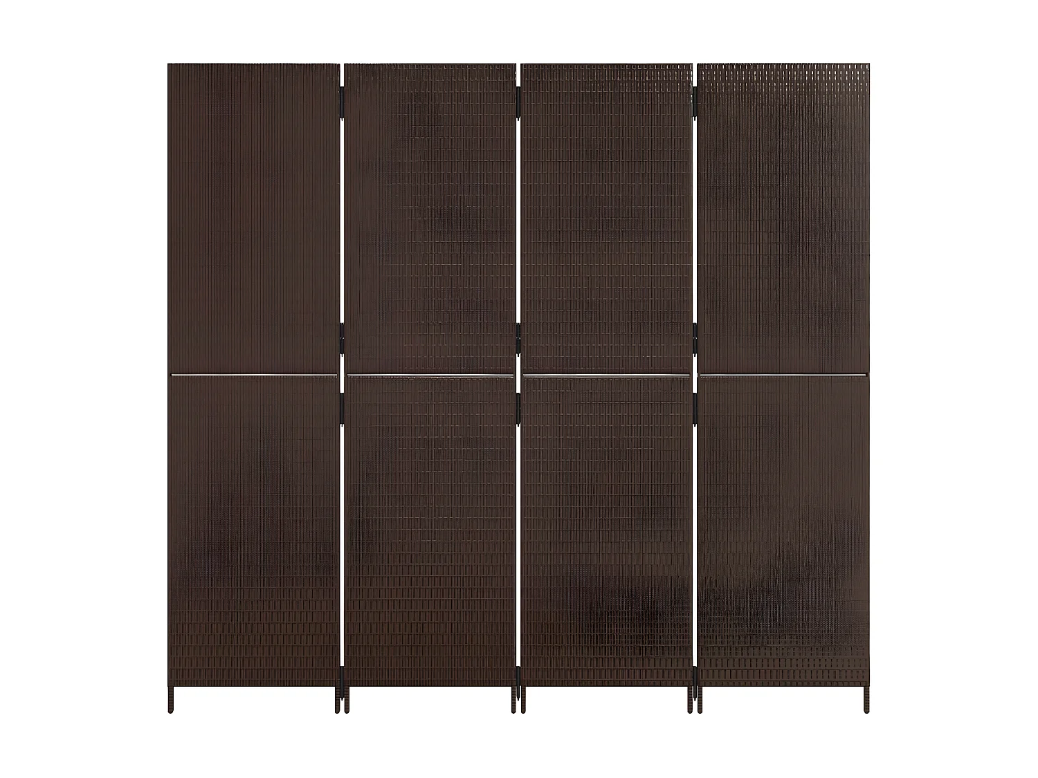 Paravent 4 panneaux marron résine tressée WVGQ7413