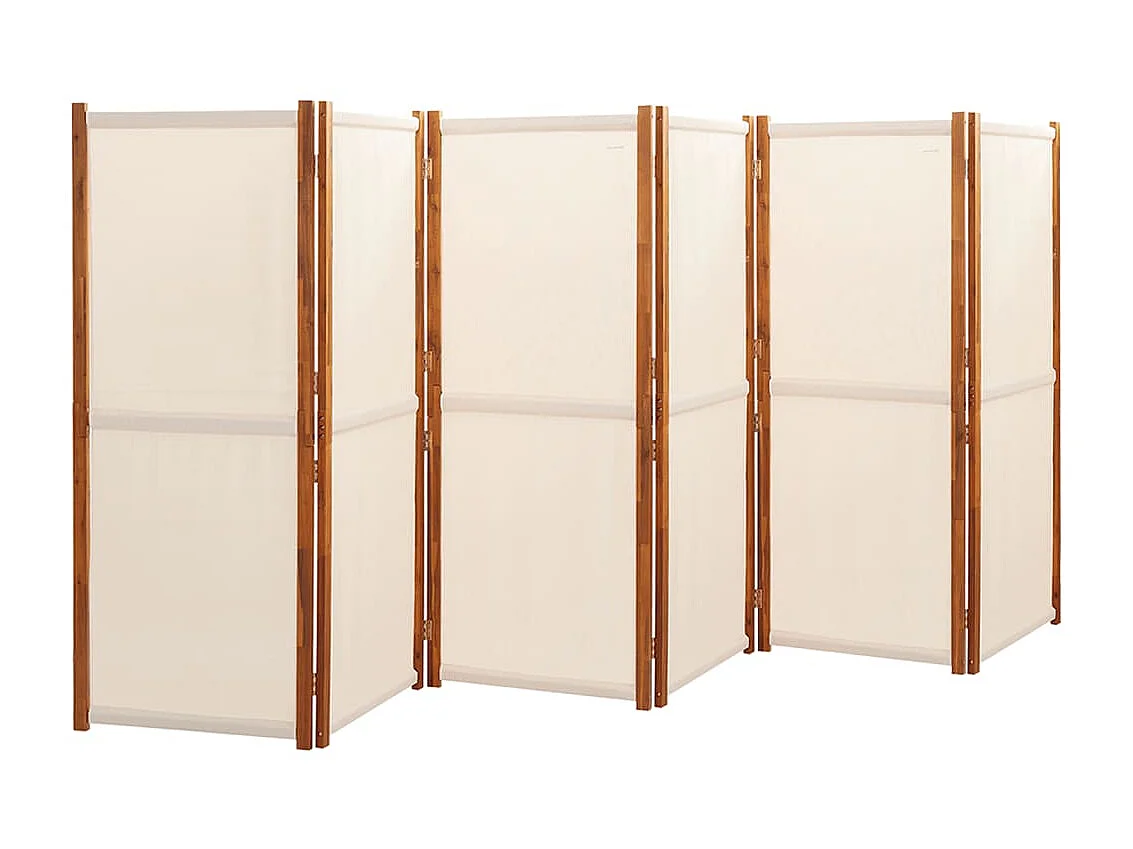 Kamerscherm met 6 panelen 420x180 cm crèmewit NL852033