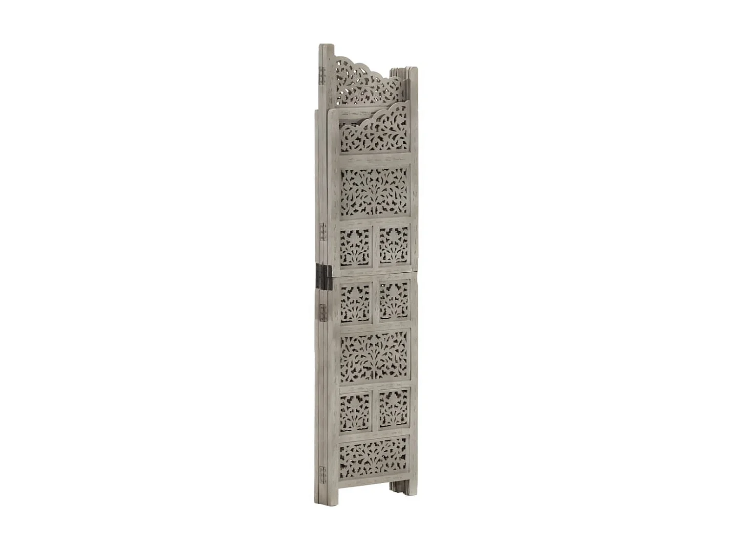 Paravent 4 panneaux Gris 160x165 cm Bois manguier WVGQ1228