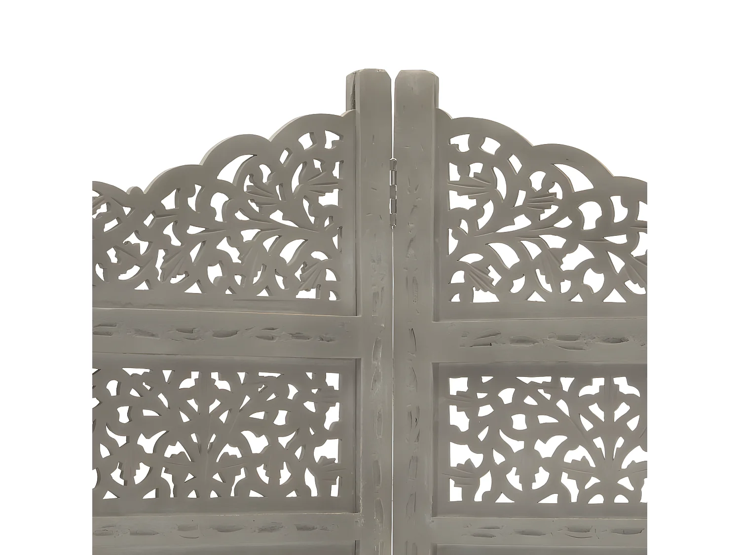 Paravent 4 panneaux Gris 160x165 cm Bois manguier WVGQ1228
