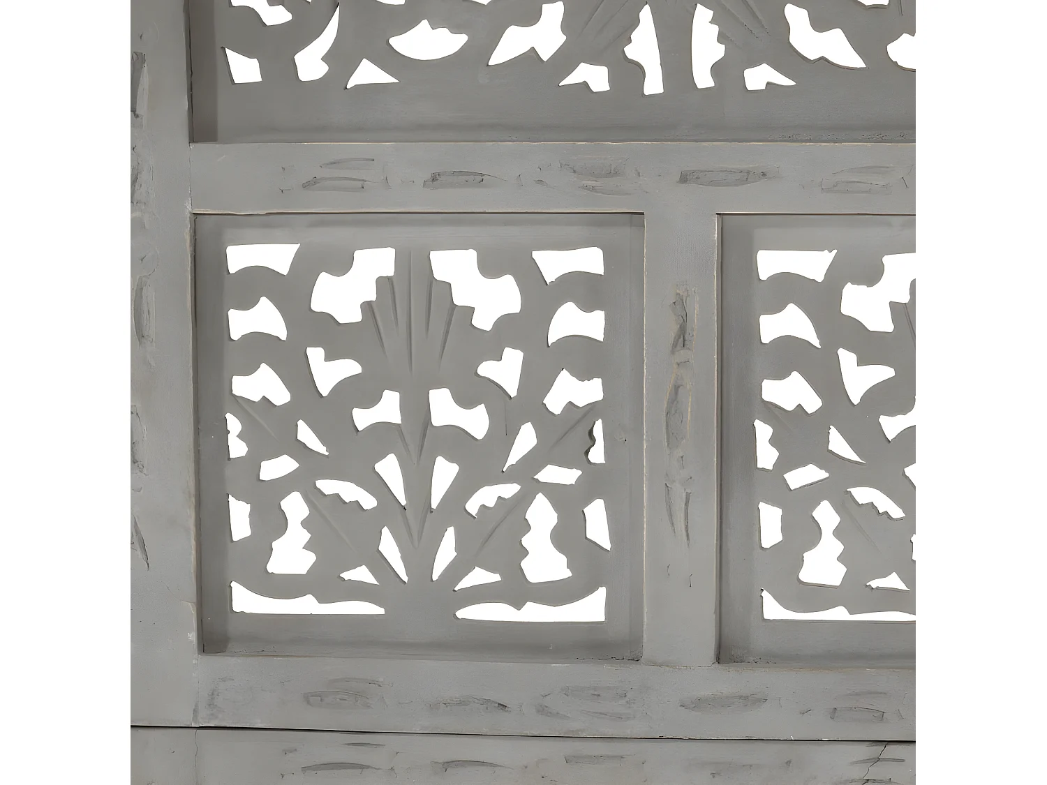 Paravent 4 panneaux Gris 160x165 cm Bois manguier WVGQ1228