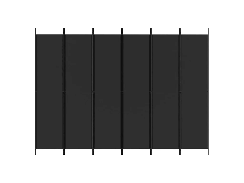 Paravent 6 panneaux Noir 300x220 cm Tissu WVGQ5251