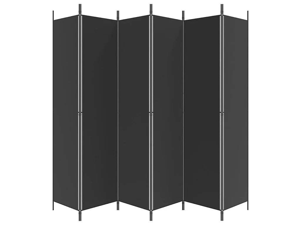 Paravent 6 panneaux Noir 300x220 cm Tissu WVGQ5251
