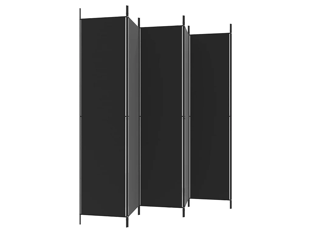 Paravent 6 panneaux Noir 300x220 cm Tissu WVGQ5251