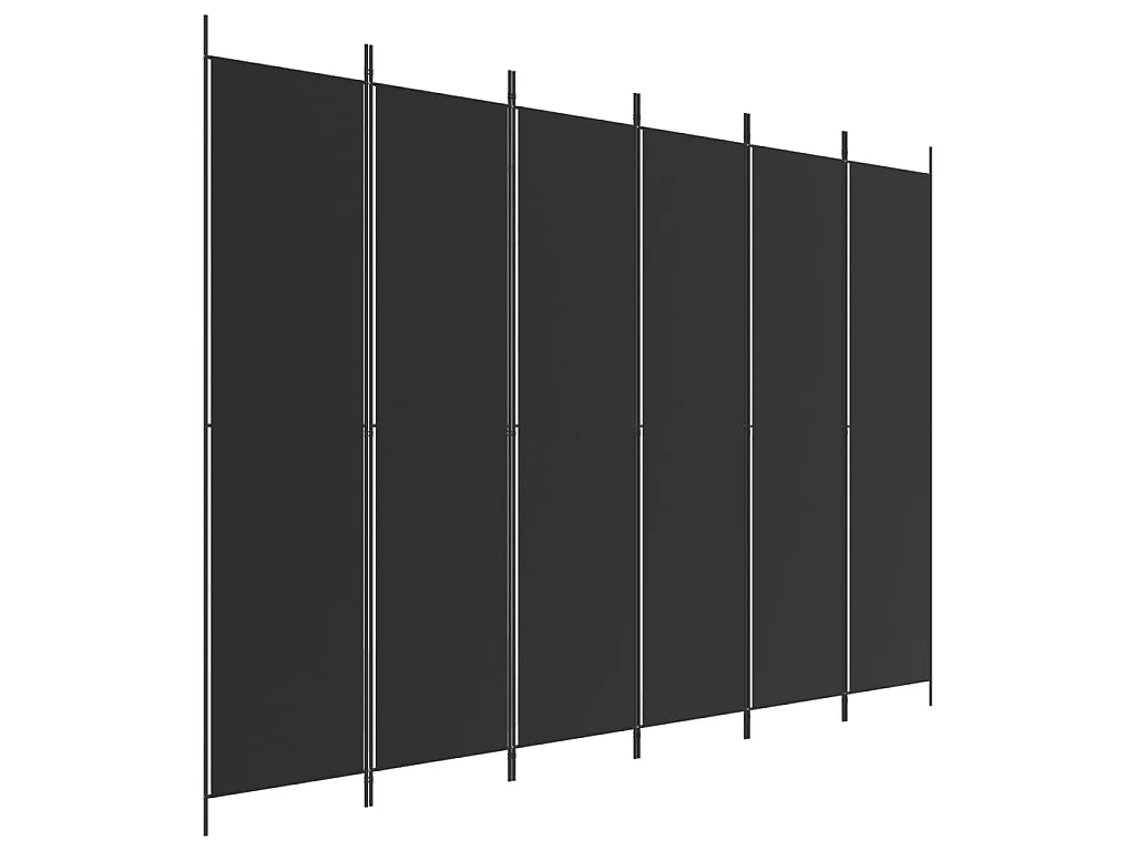 Paravent 6 panneaux Noir 300x220 cm Tissu WVGQ5251