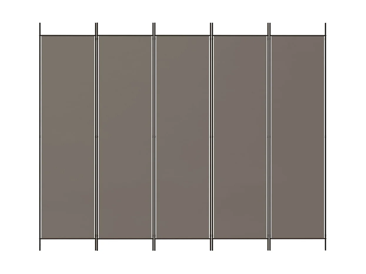 Paravent 5 panneaux Anthracite 250x200 cm Tissu WVGQ3285