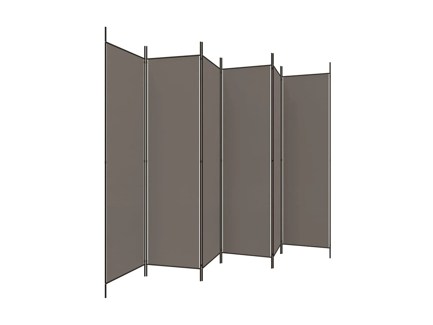 Biombo divisor de 6 paneles de tela gris antracita 300x220 cm ES320024