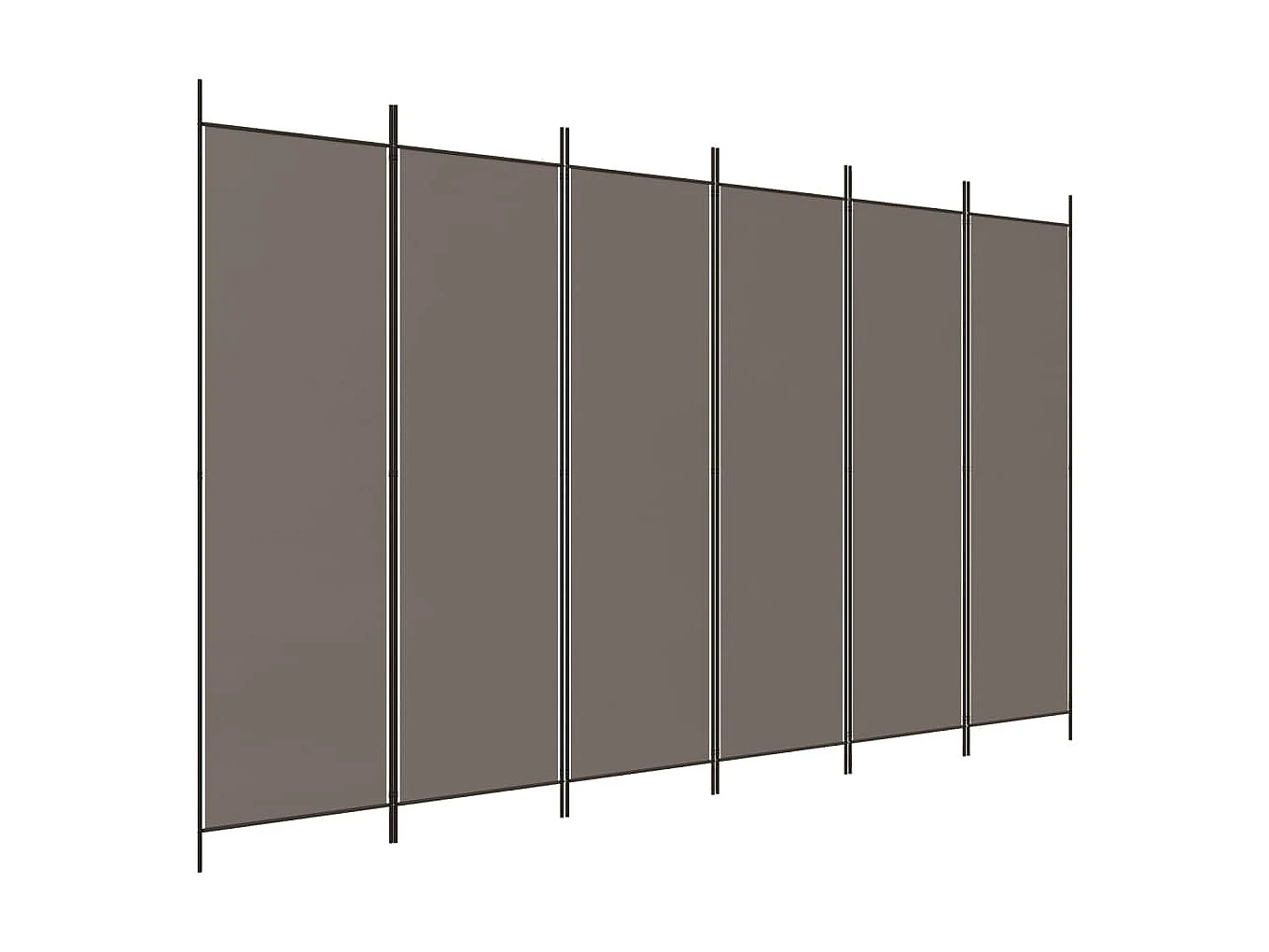 Paravent 6 panneaux Anthracite 300x220 cm Tissu WVGQ9883