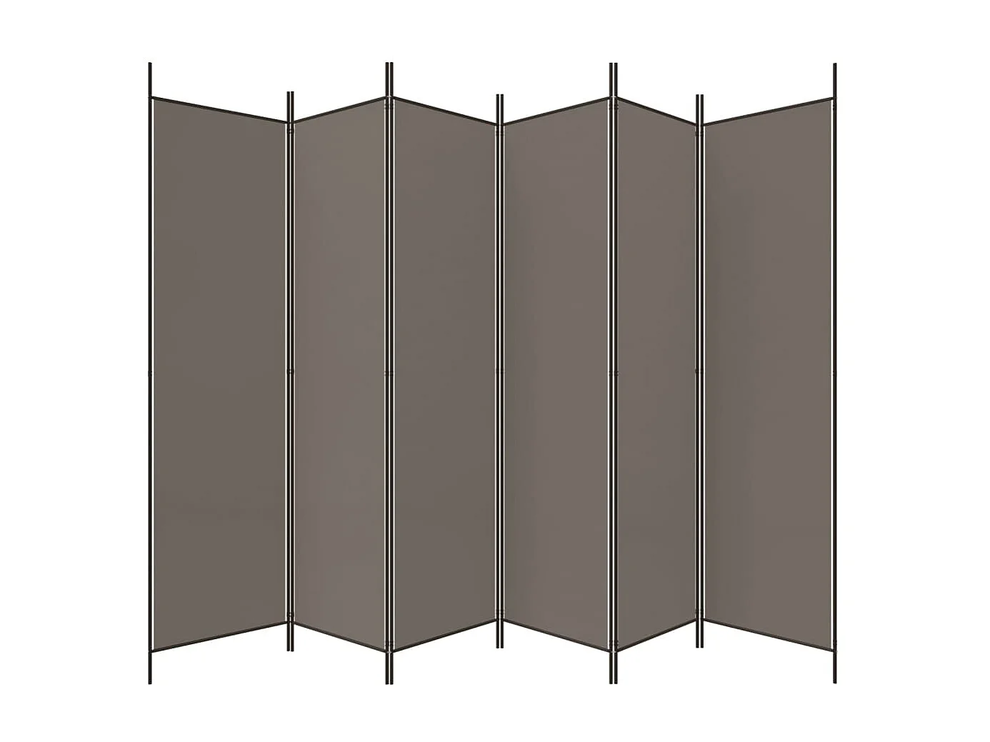 Paravent 6 panneaux Anthracite 300x220 cm Tissu WVGQ9883