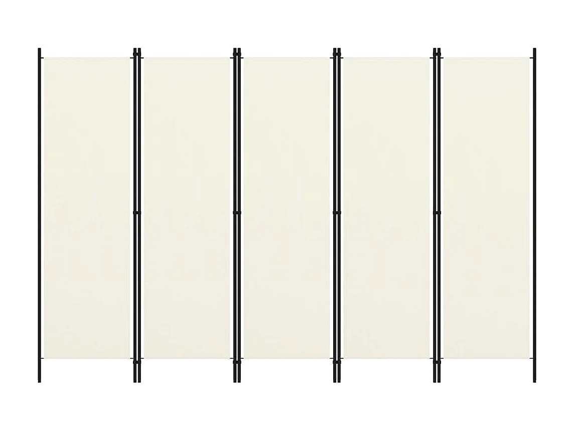 Paravent 5 panneaux Blanc crème 250x180 cm WVGQ8090