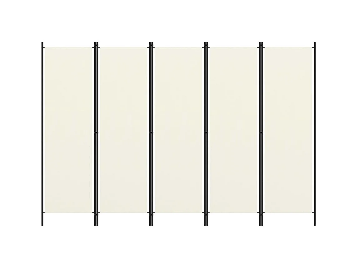Paravent 5 panneaux Blanc crème 250x180 cm WVGQ8090