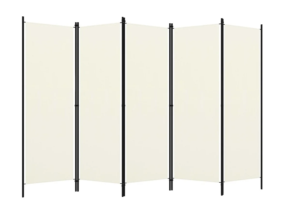Paravent 5 panneaux Blanc crème 250x180 cm WVGQ8090
