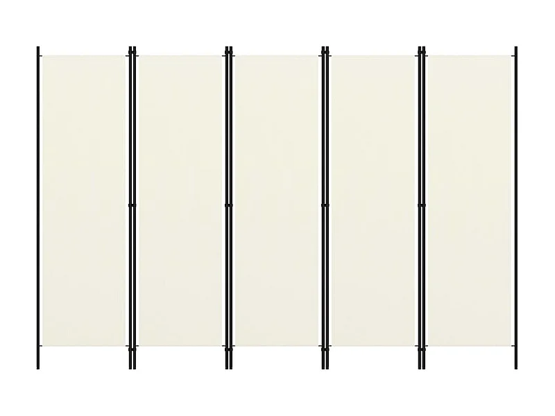 Biombo - Divisória de quarto com 5 painéis 250x180 cm branco PT620209