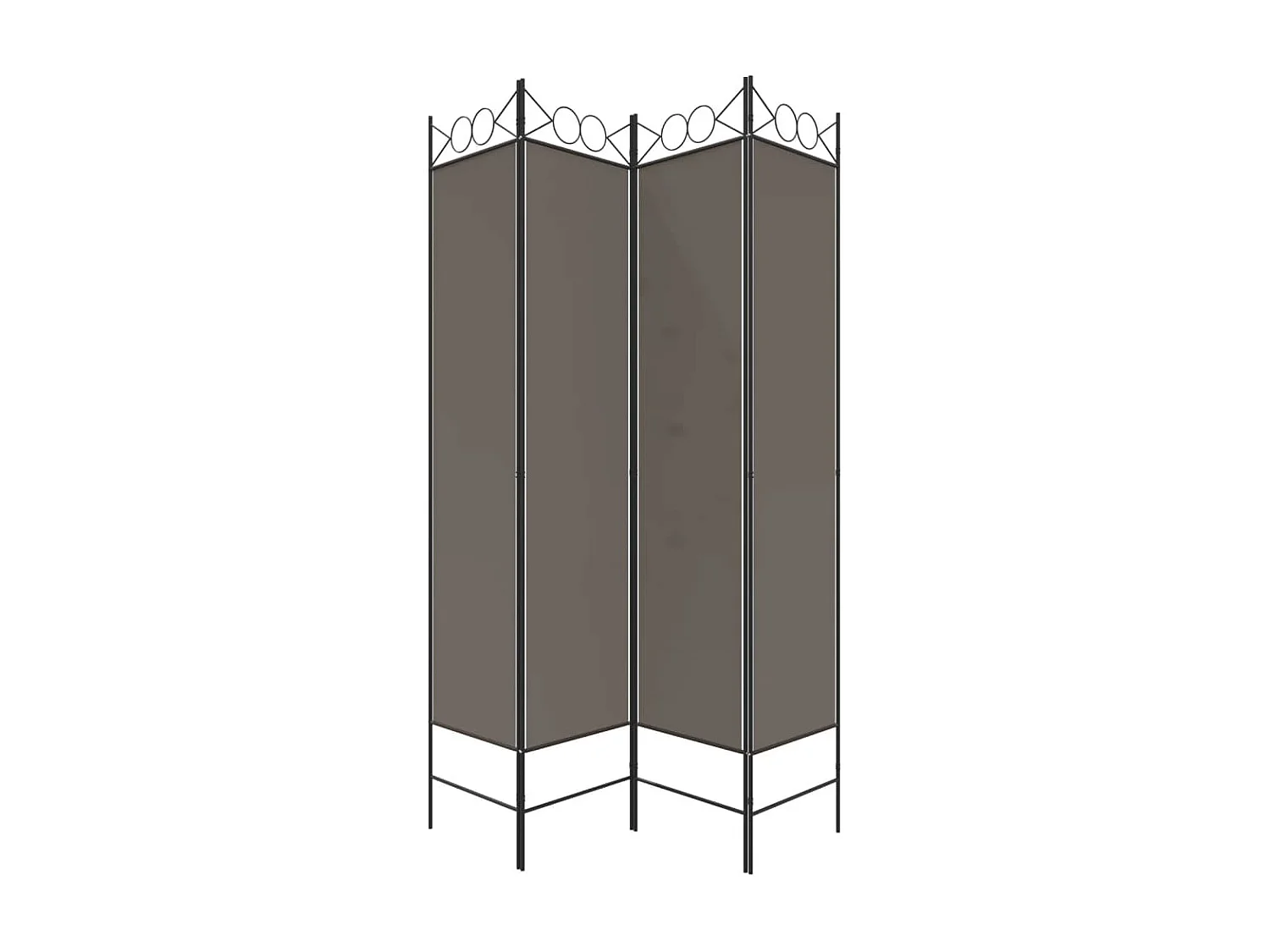 Paravent 4 panneaux Anthracite 160x220 cm Tissu WVGQ7265