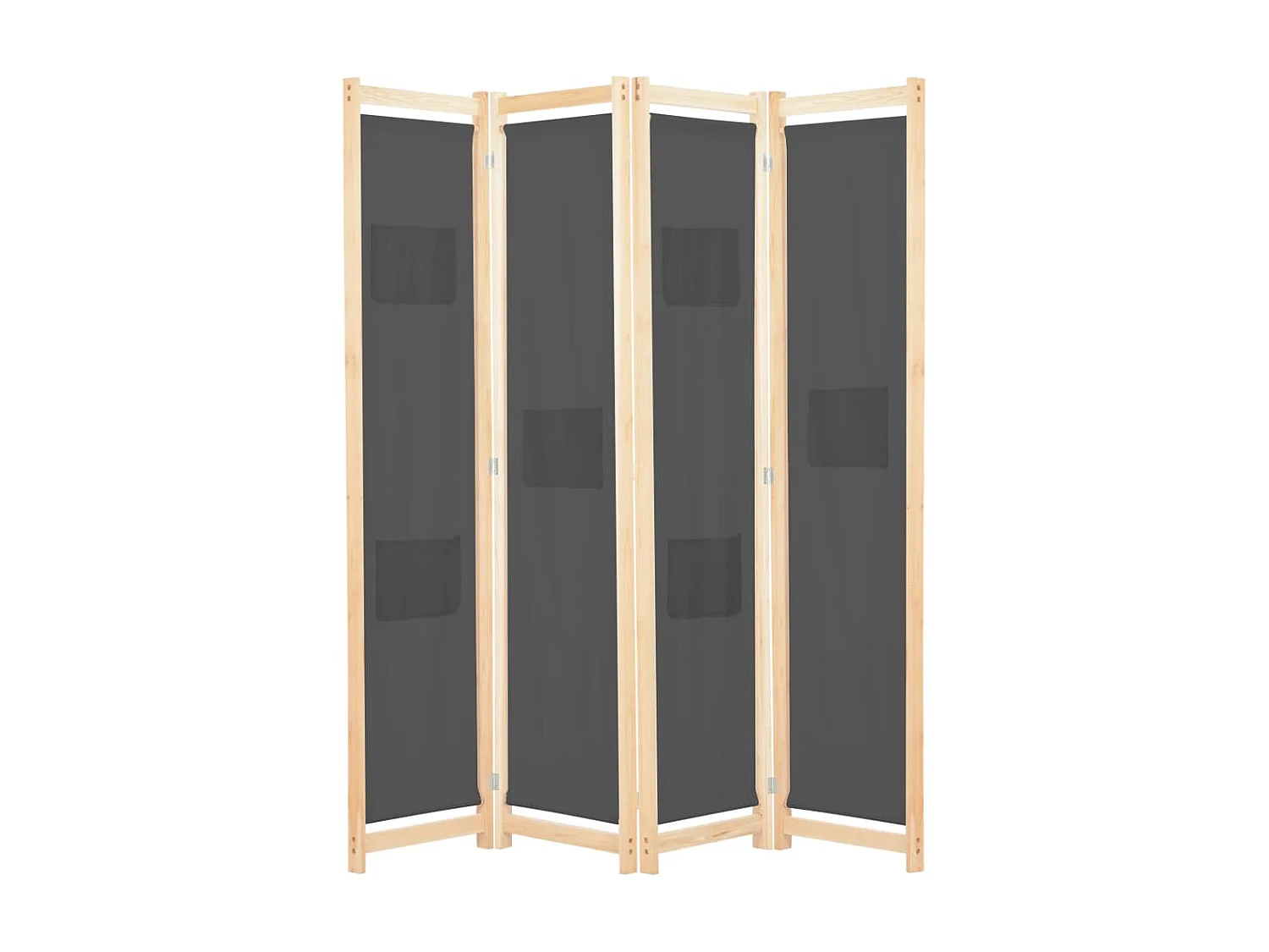 Paravent 4 panneaux Gris 160x170x4 cm Tissu WVGQ8360