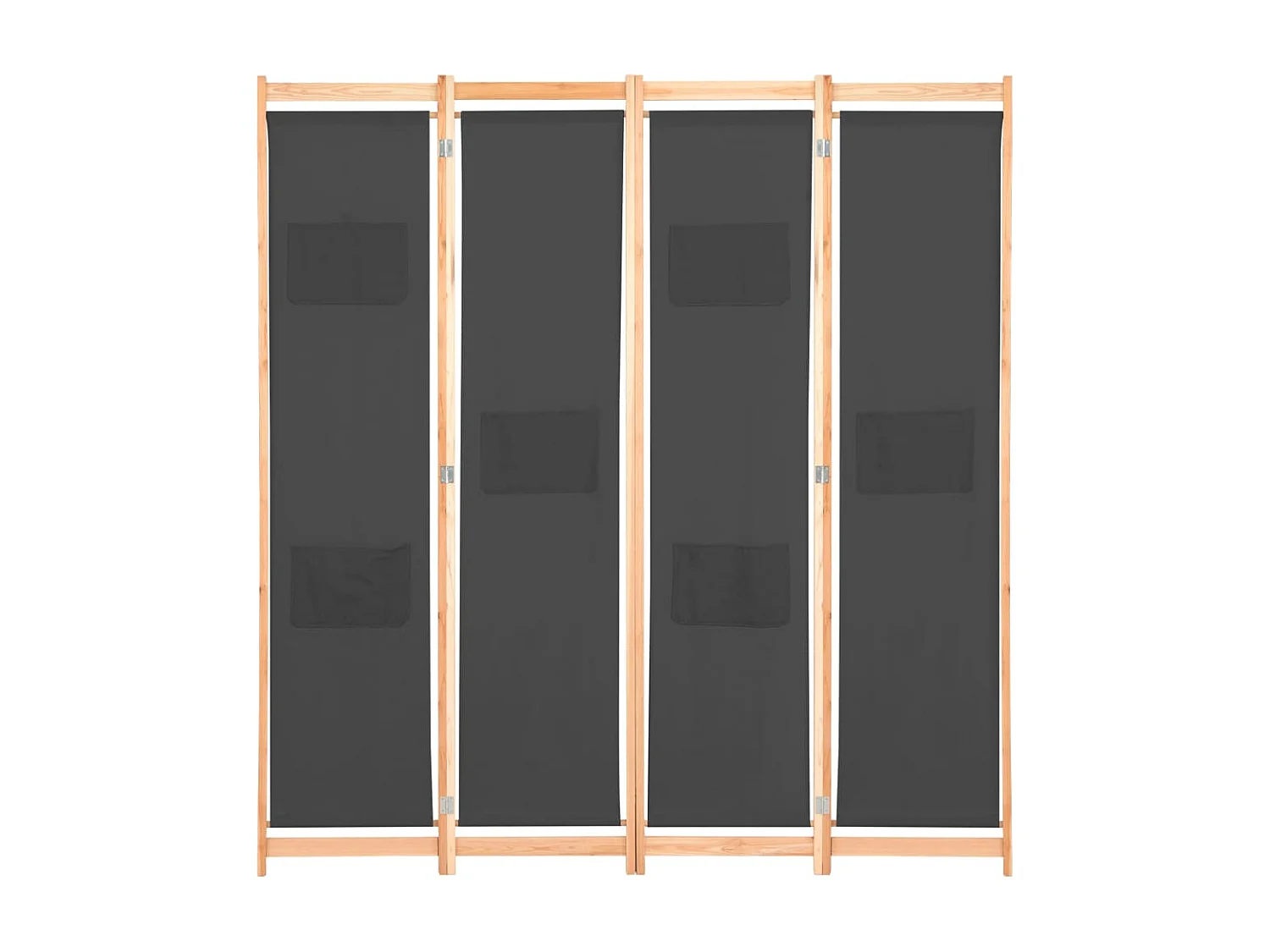 Paravent 4 panneaux Gris 160x170x4 cm Tissu WVGQ8360