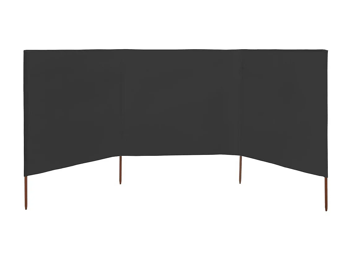 Paravent 3 panneaux Tissu 400 x 120 Anthracite WVGQ3757