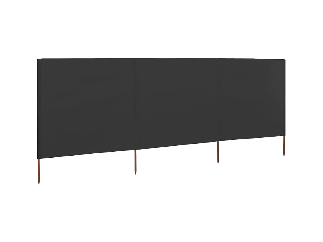 Windscherm 3-panelen 400x120 cm stof antraciet NL781390