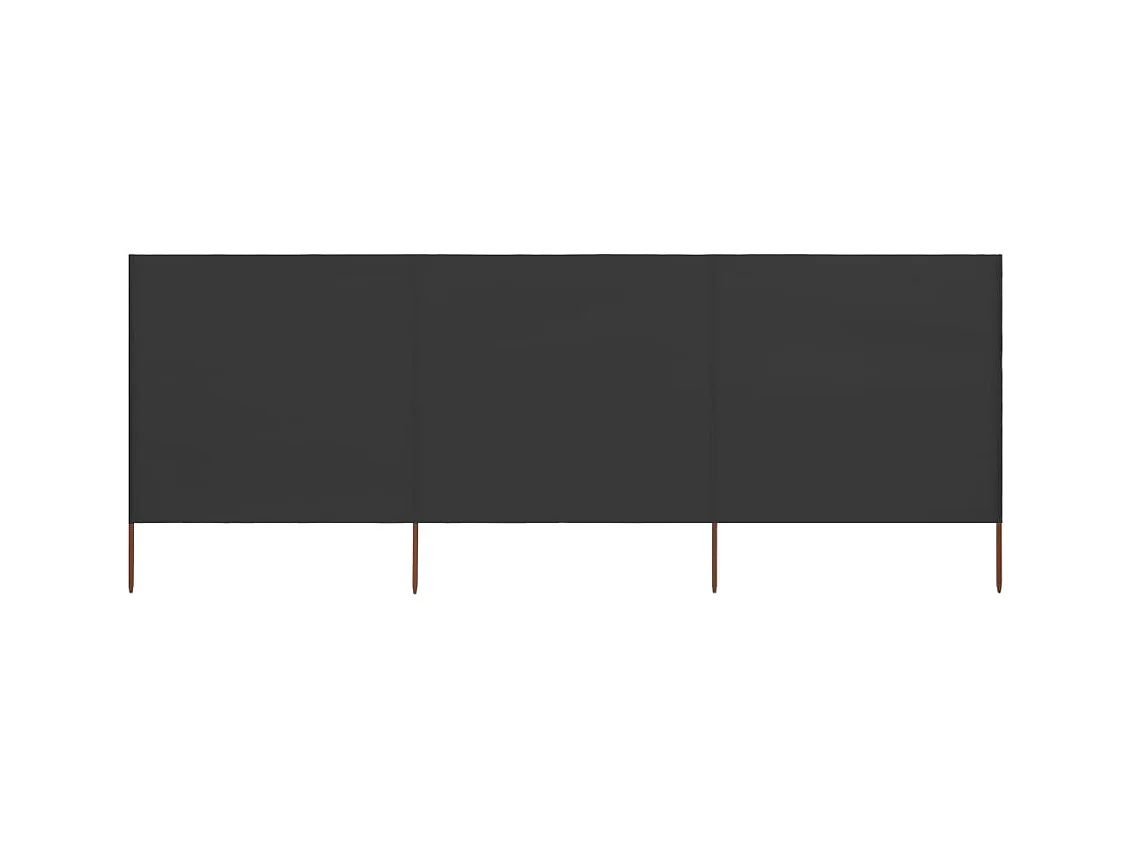 Biombo de playa de 3 paneles de tela 400x120 cm gris ES923670