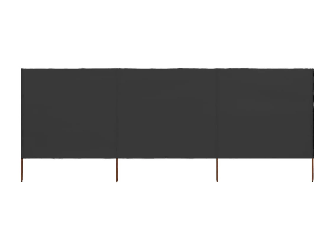 Biombo de playa de 3 paneles de tela 400x120 cm gris ES923670