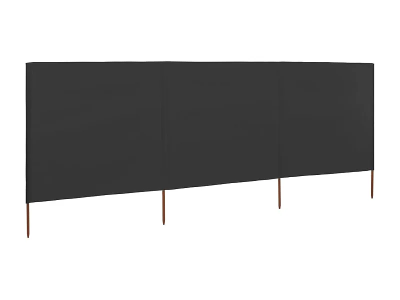 Paravent 3 panneaux Tissu 400 x 120 Anthracite WVGQ3757
