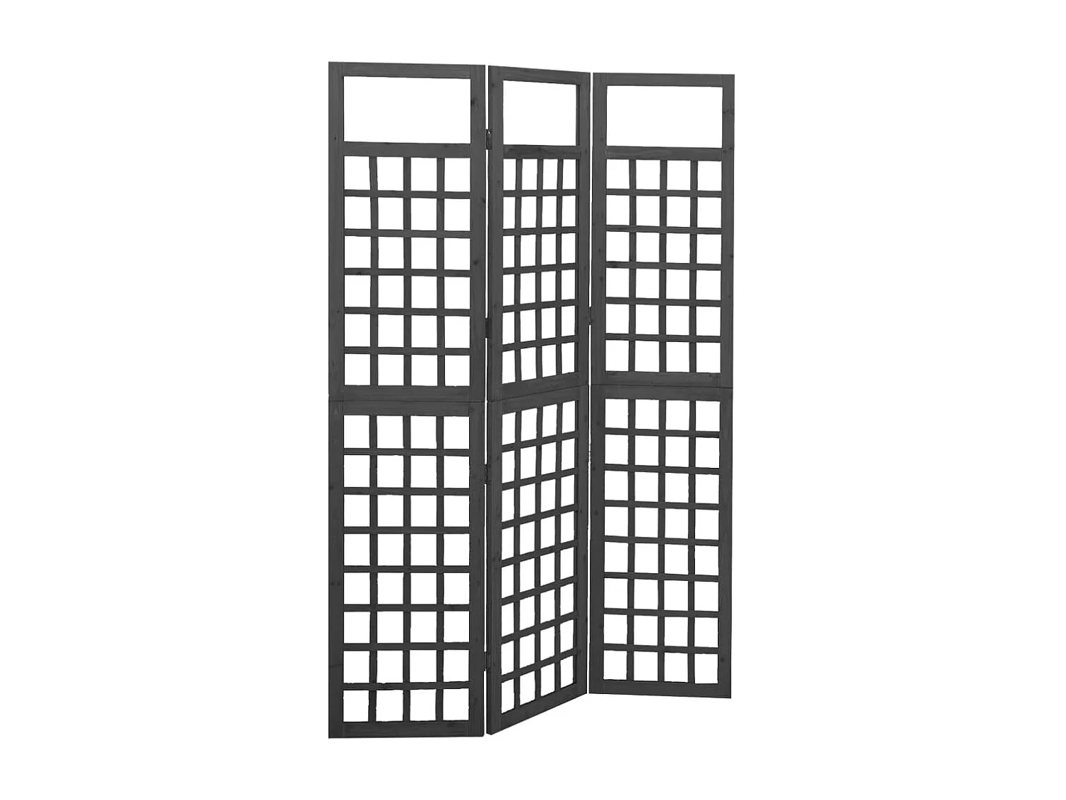 Kamerscherm/trellis met 3 panelen 121x180 cm vurenhout zwart NL766115