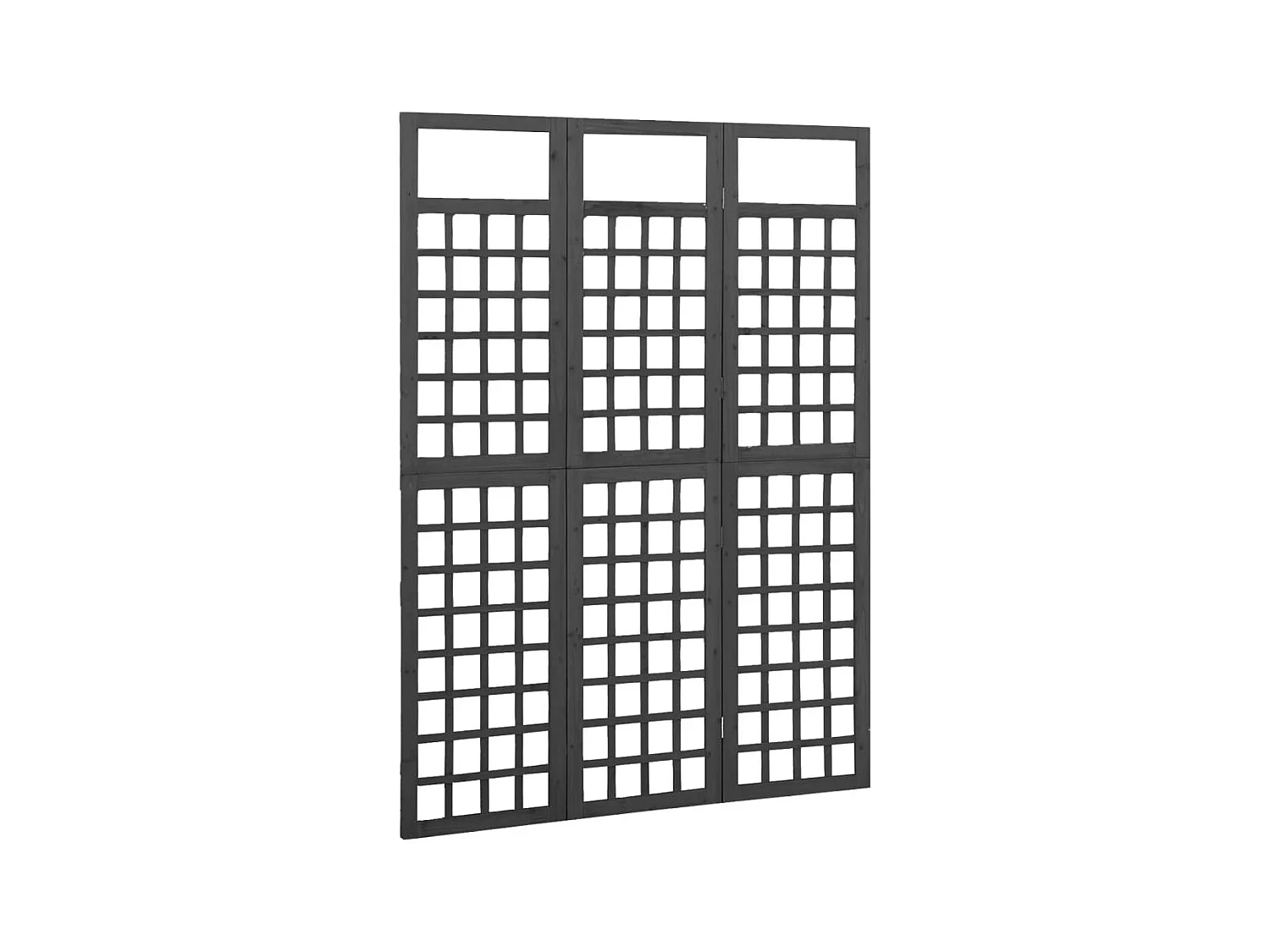 Kamerscherm/trellis met 3 panelen 121x180 cm vurenhout zwart NL766115