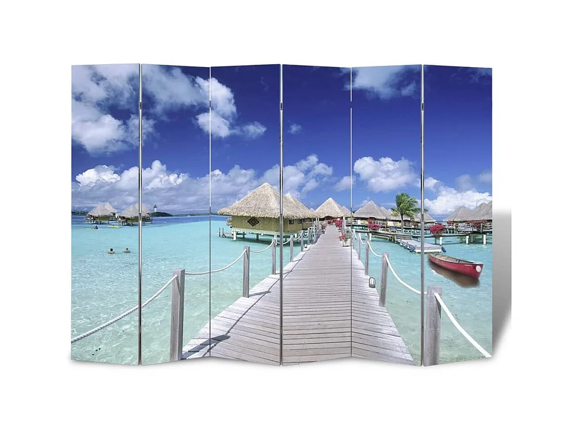 Paravent pliable 217x170 cm Plage  WVGQ4598