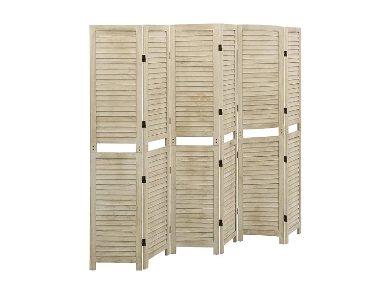 Kamerscherm met 6 panelen 210x165 cm massief paulowniahout NL402227