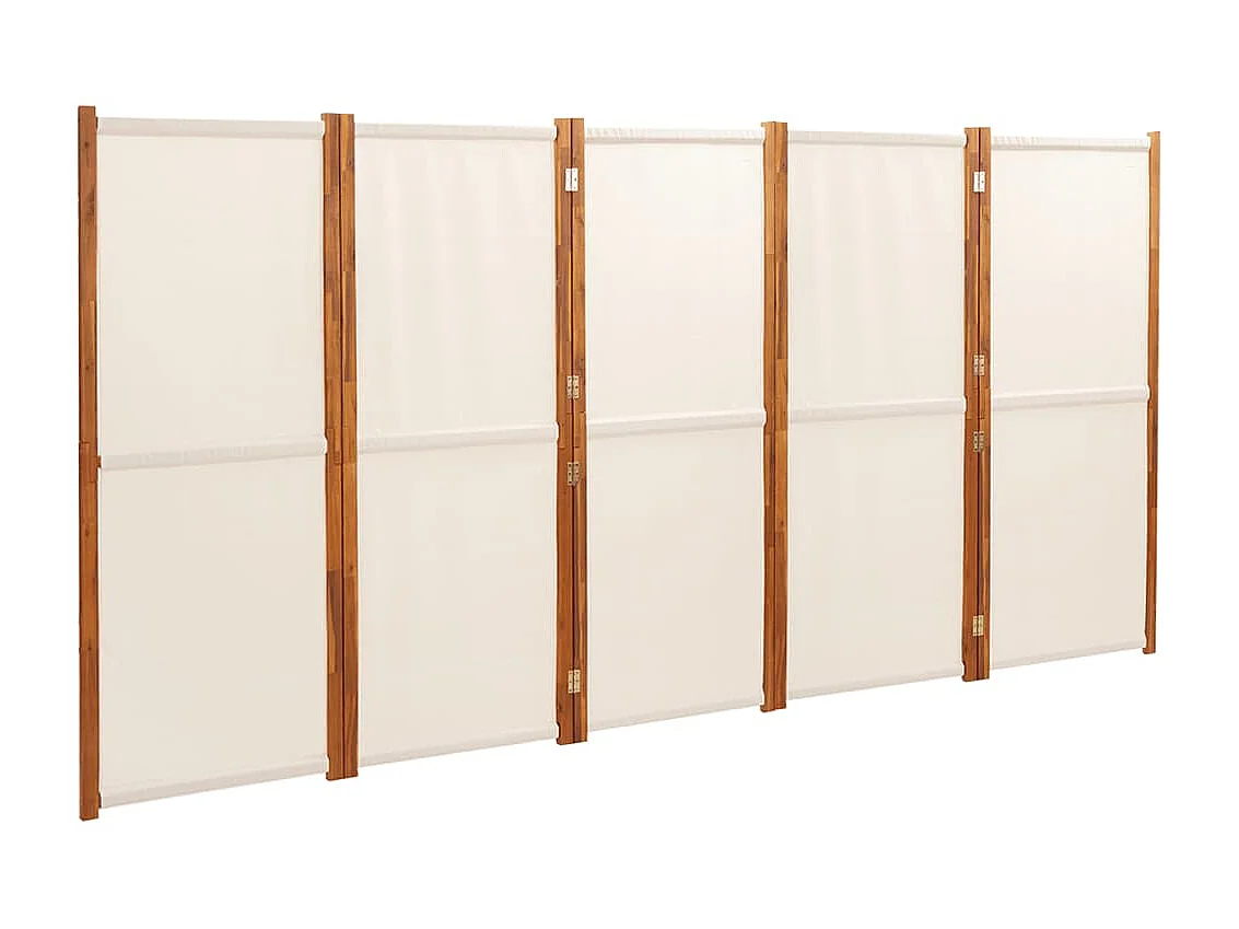 Kamerscherm met 5 panelen 350x180 cm crèmewit NL454644