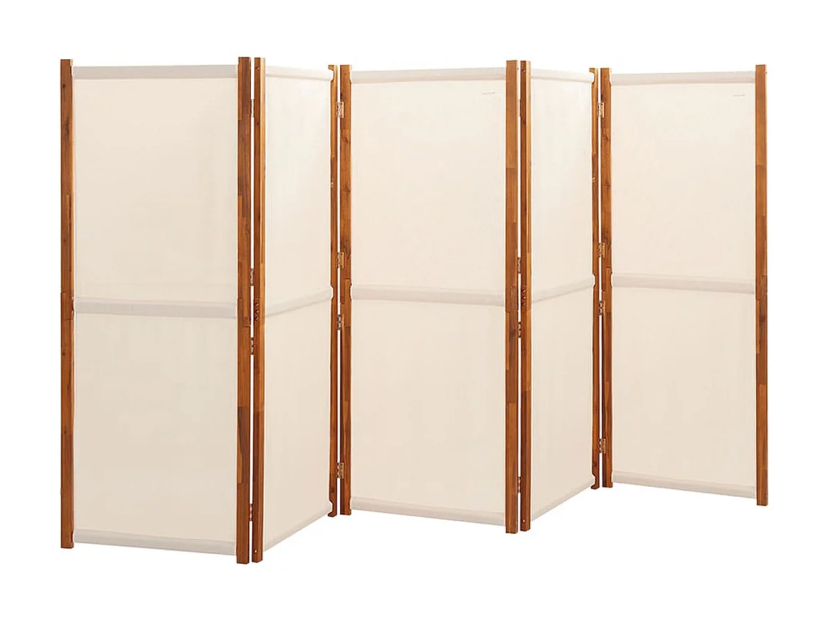 Kamerscherm met 5 panelen 350x180 cm crèmewit NL454644