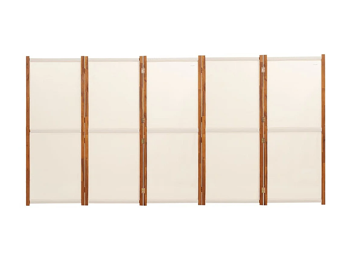 Kamerscherm met 5 panelen 350x180 cm crèmewit NL454644