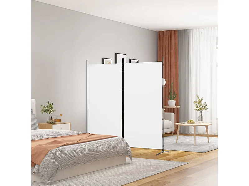 Paravent 2 panneaux Blanc 175x180 cm Tissu WVGQ3548