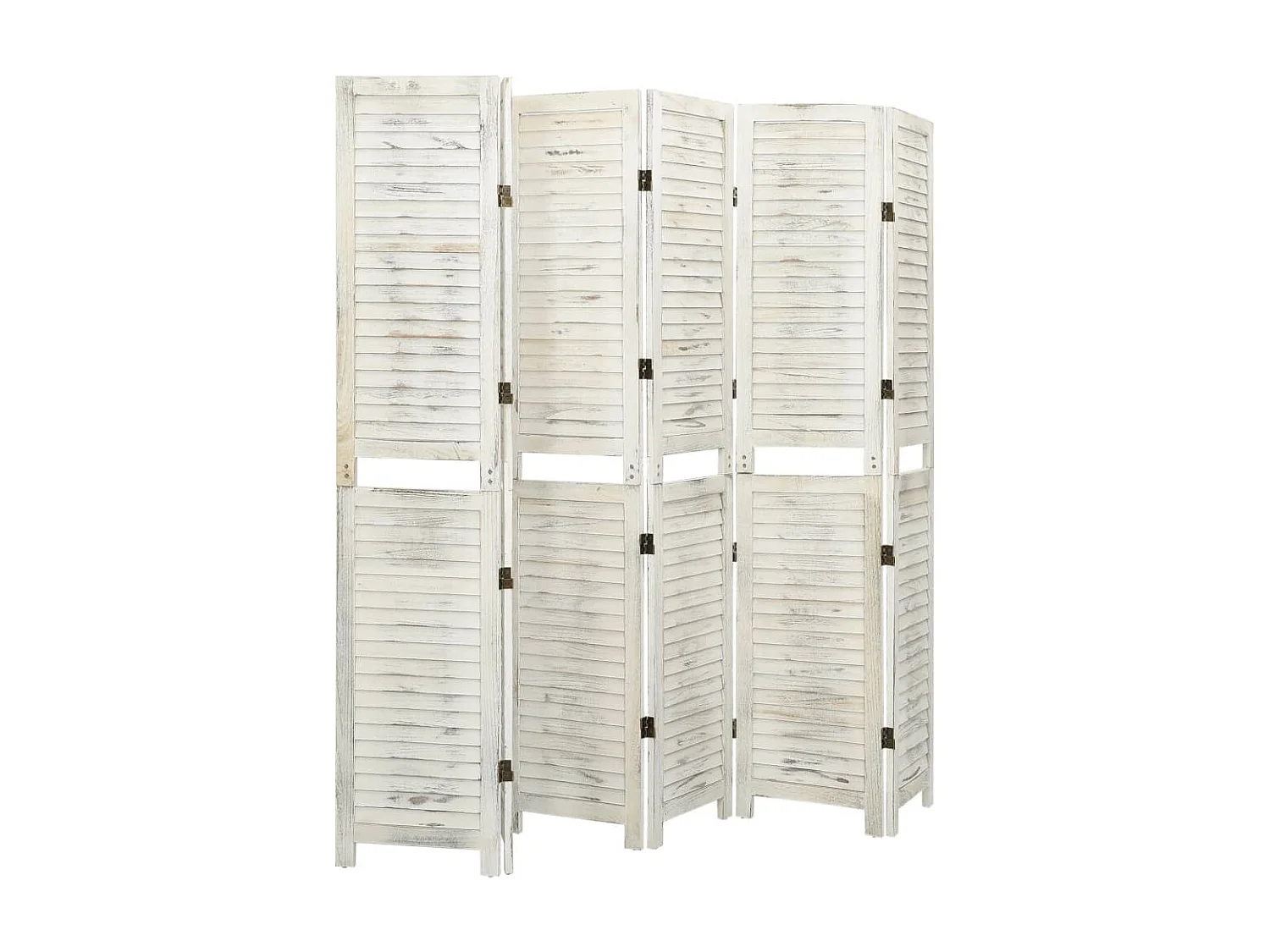 Paravent 6 panneaux Blanc antique 215x166 cm Bois WVGQ5939