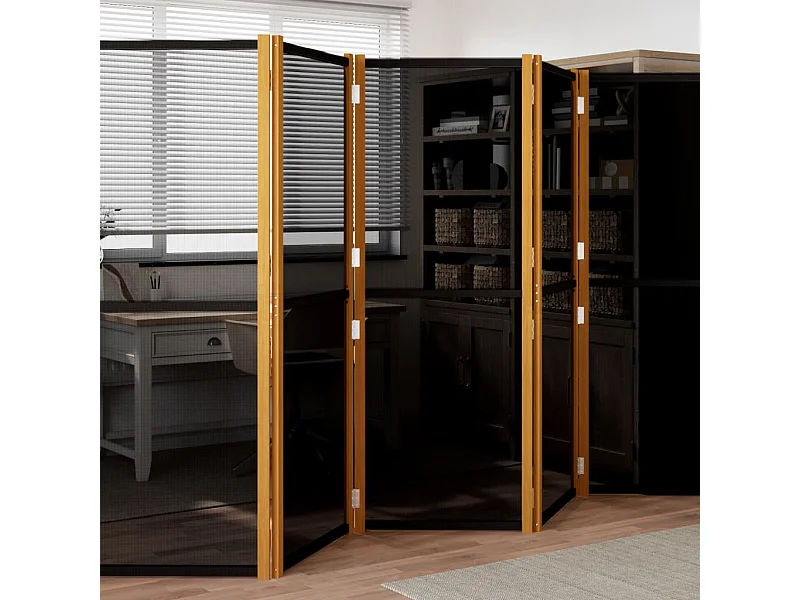 Biombo - Divisória com 5 painéis 350x180 cm preto PT982269