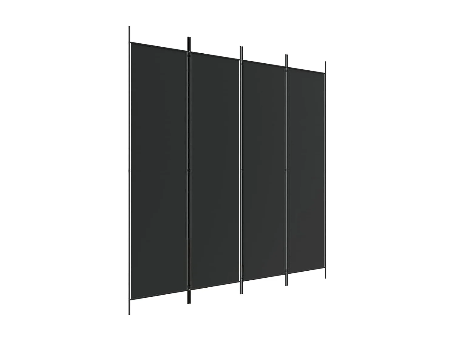 Paravent 4 panneaux Noir 200x200 cm Tissu WVGQ6174
