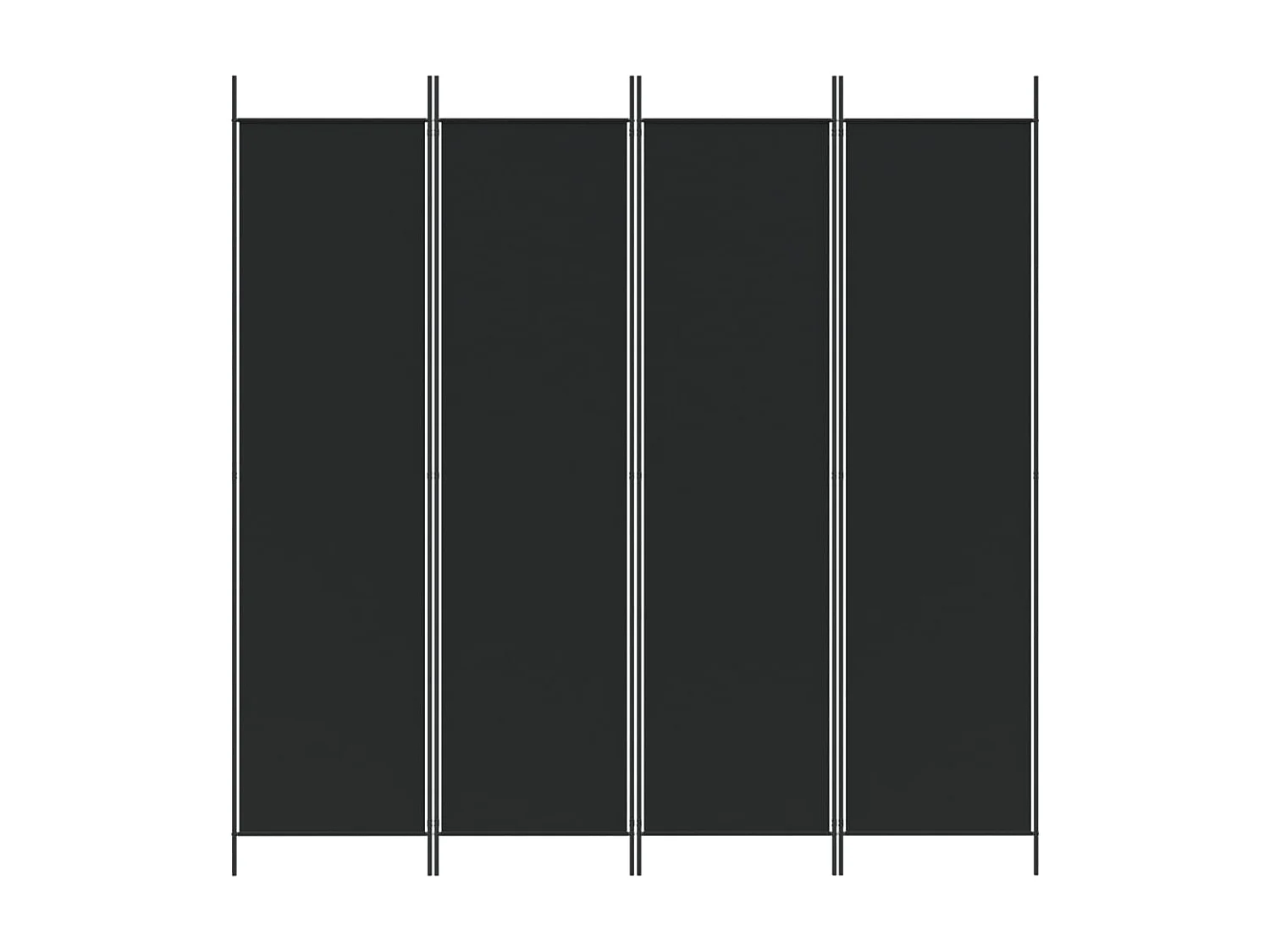 Paravent 4 panneaux Noir 200x200 cm Tissu WVGQ6174
