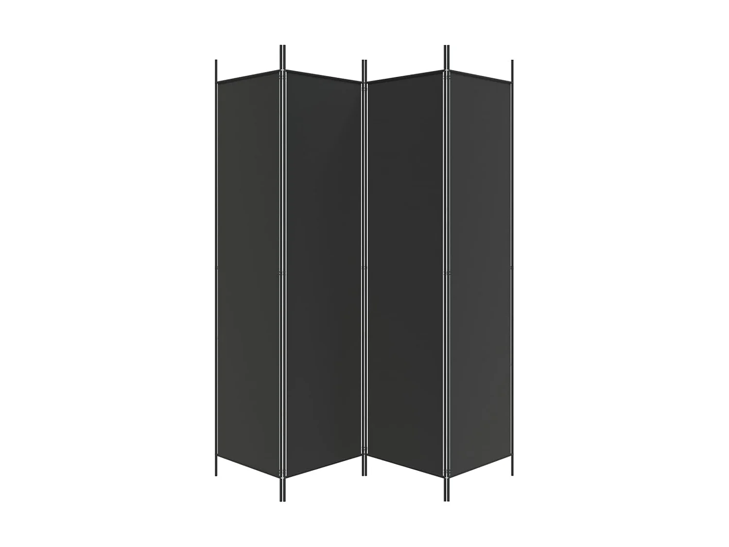 Paravent 4 panneaux Noir 200x200 cm Tissu WVGQ6174