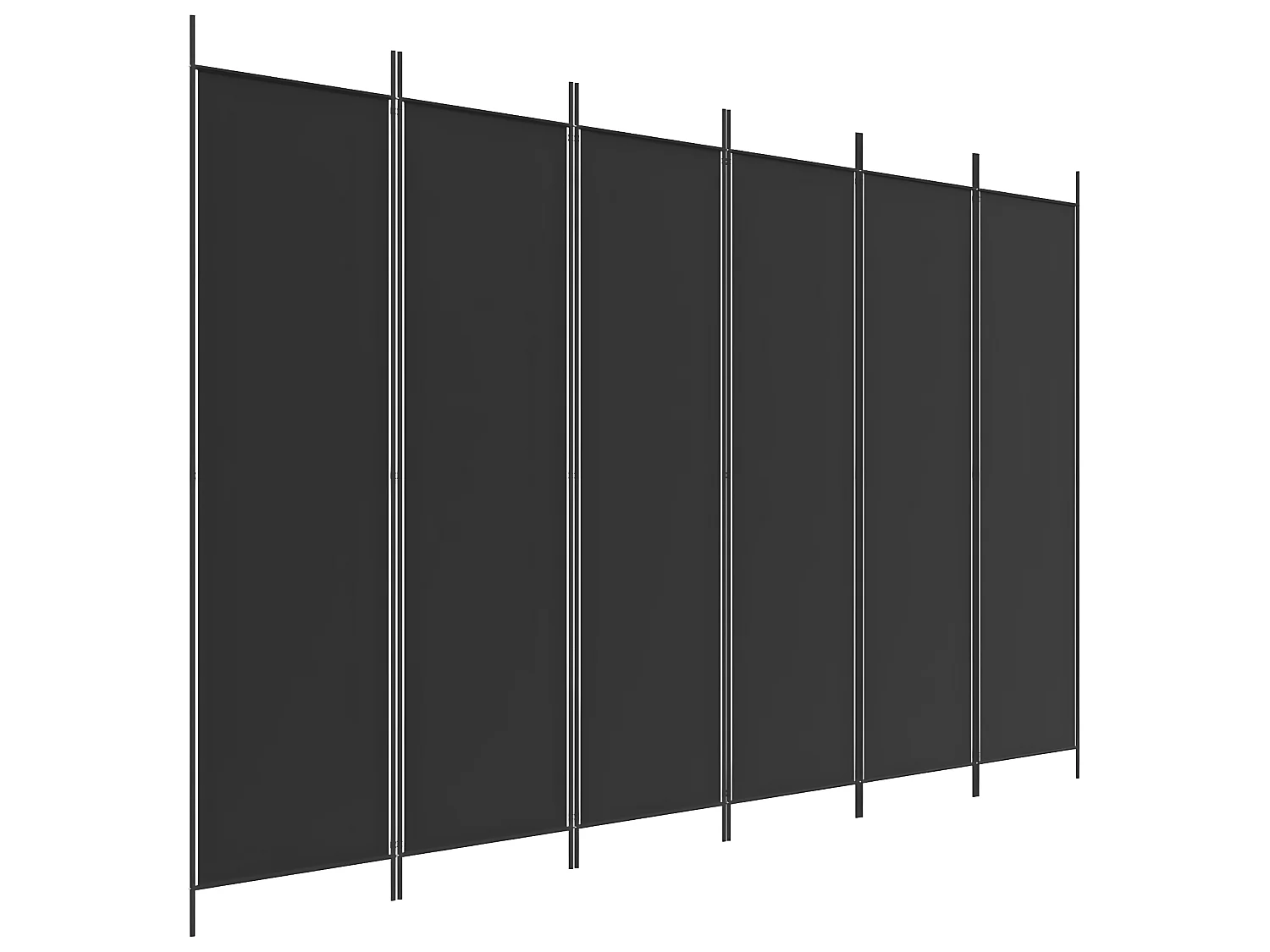 Paravent 6 panneaux Noir 300x200 cm Tissu WVGQ4973