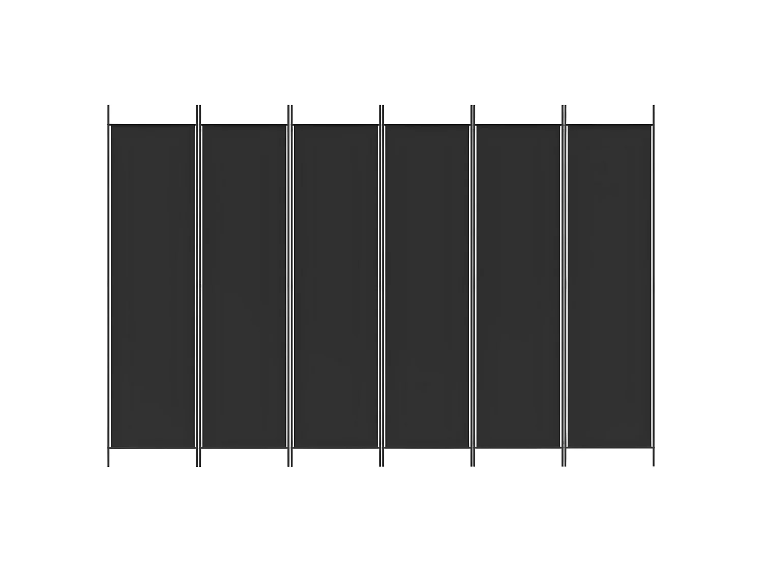 Paravent 6 panneaux Noir 300x200 cm Tissu WVGQ4973