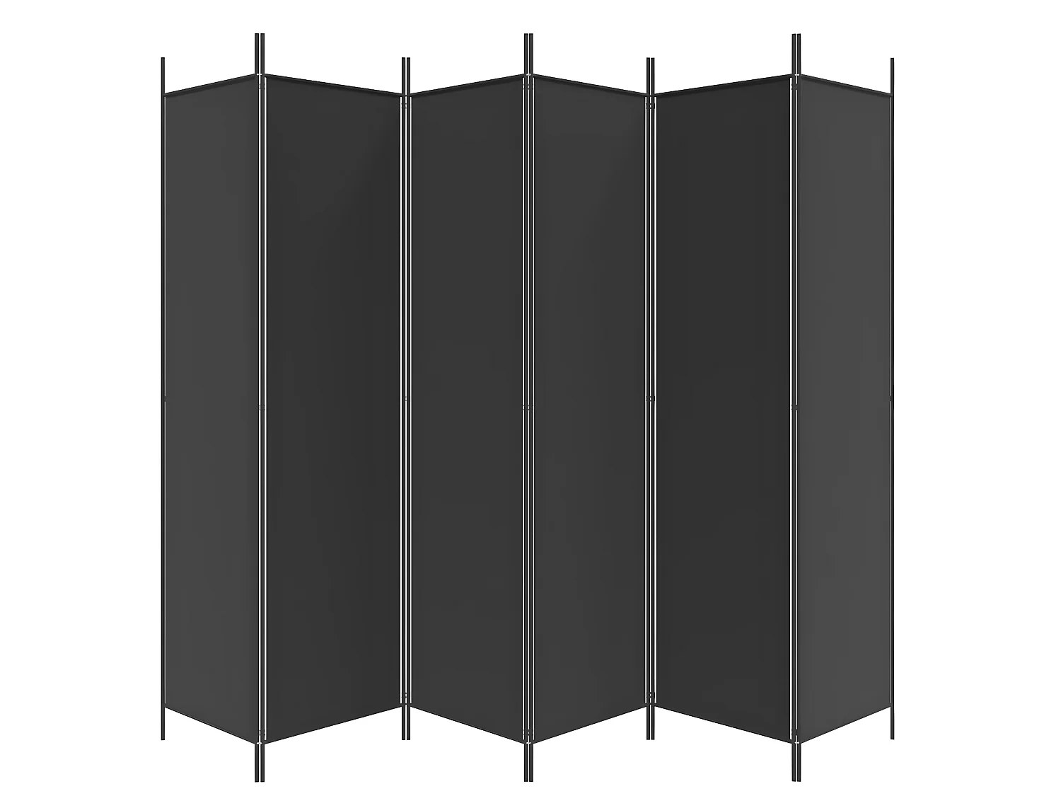 Paravent 6 panneaux Noir 300x200 cm Tissu WVGQ4973