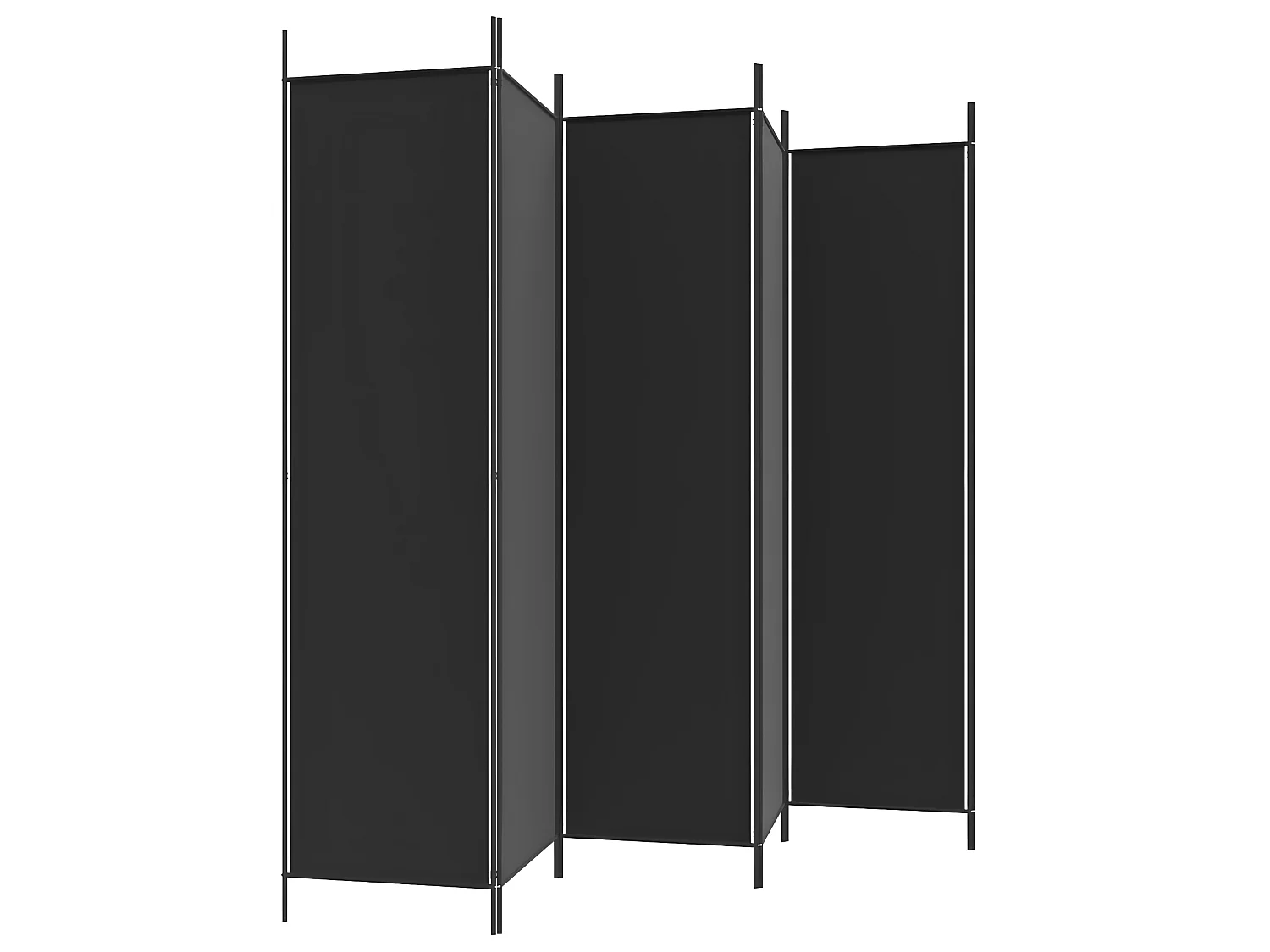 Paravent 6 panneaux Noir 300x200 cm Tissu WVGQ4973
