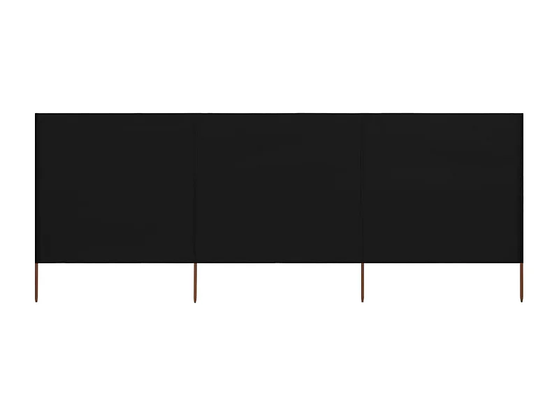 Biombo - Para-vento com 3 painéis em tecido 400x160 cm preto PT114212