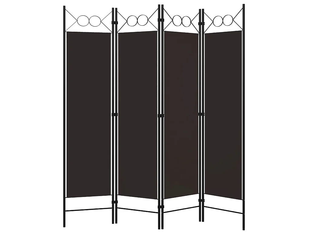 Biombo divisor de 4 paneles marrón 160x180 cm ES180349