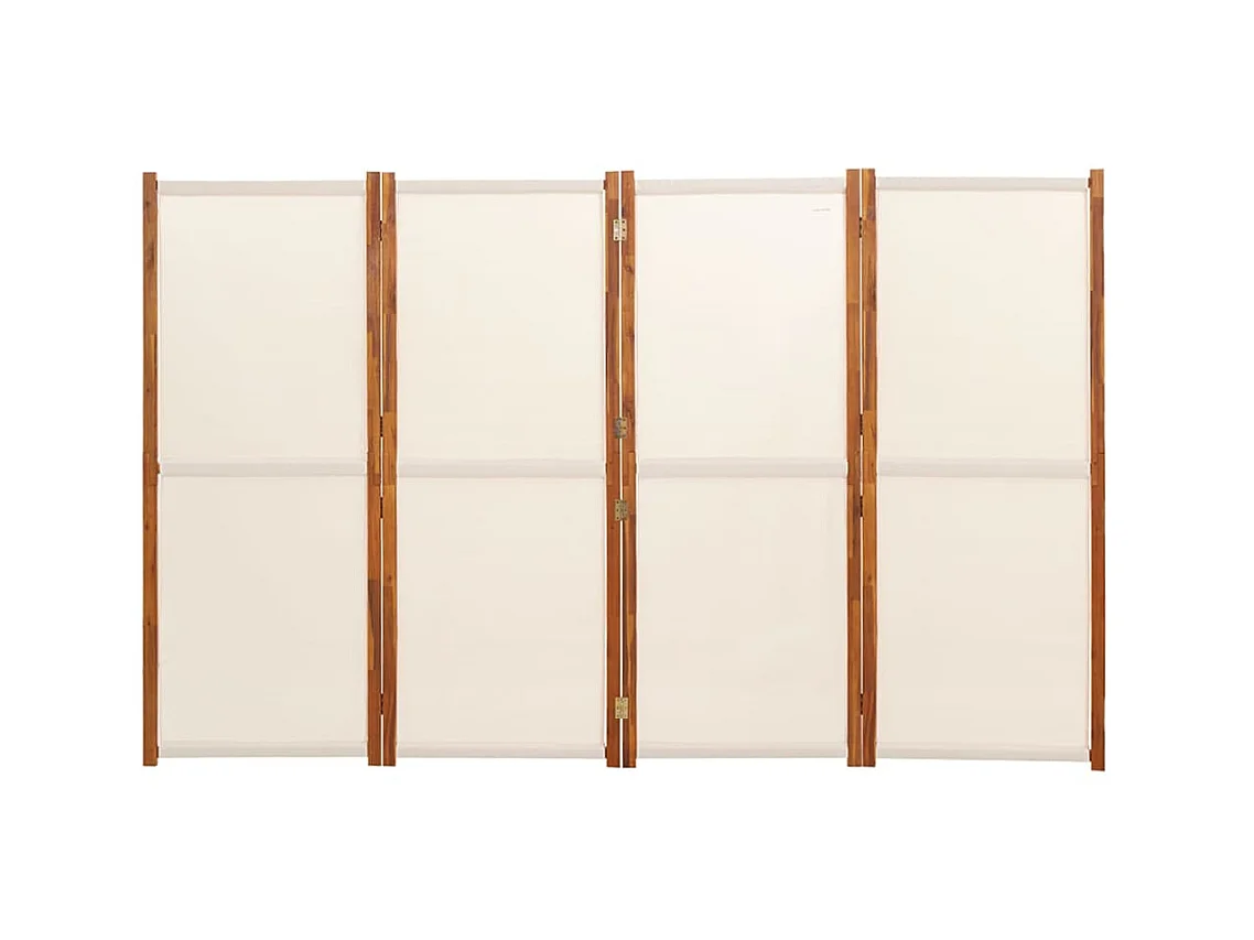Biombo divisor de 4 paneles blanco crema 280x180 cm ES748533
