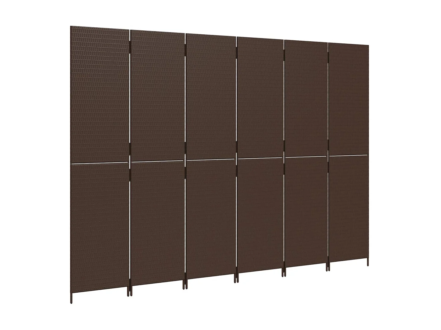 Paravent 6 panneaux marron résine tressée WVGQ2533