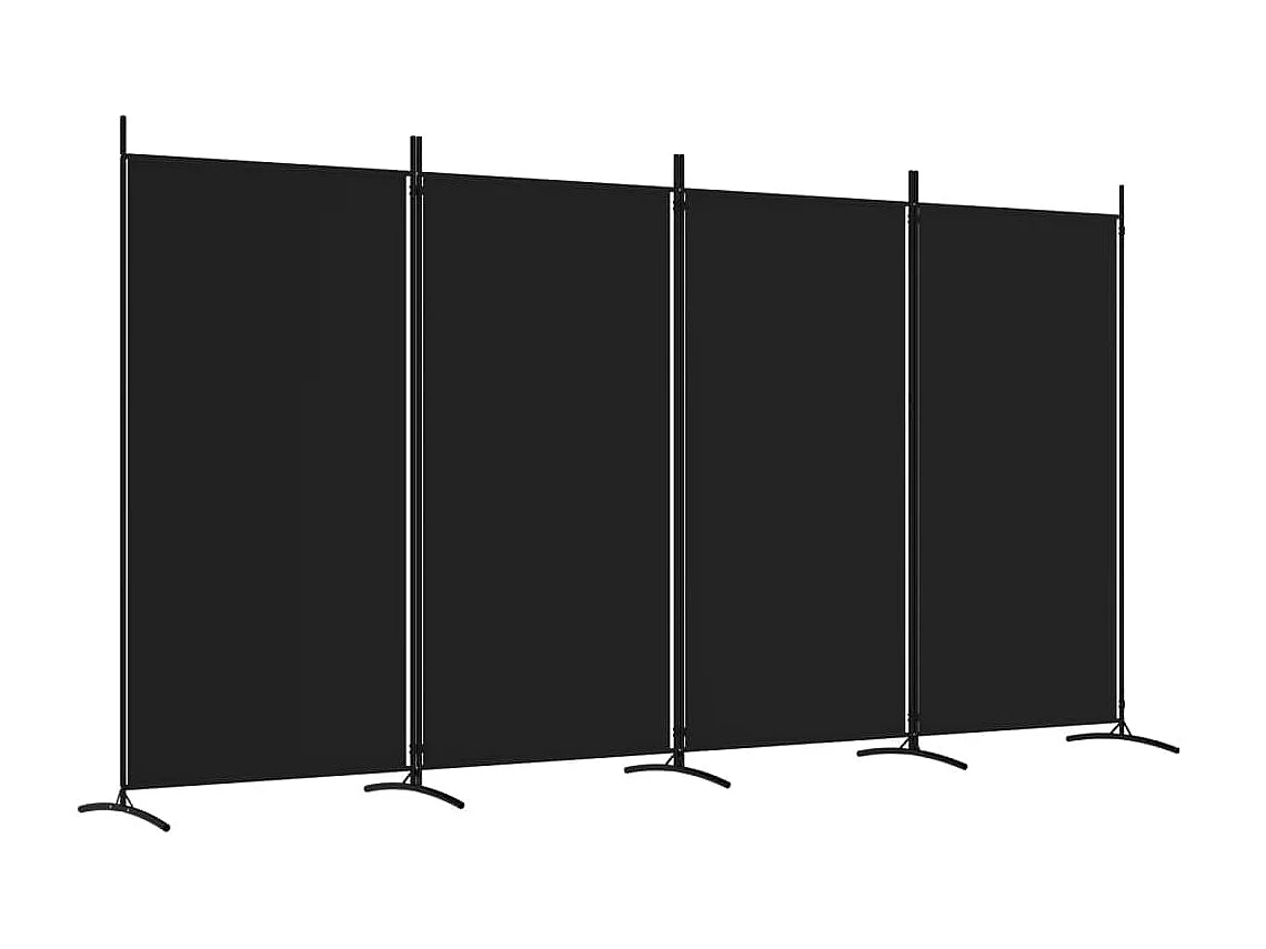 Paravent 4 panneaux Noir 346x180 cm Tissu WVGQ5154