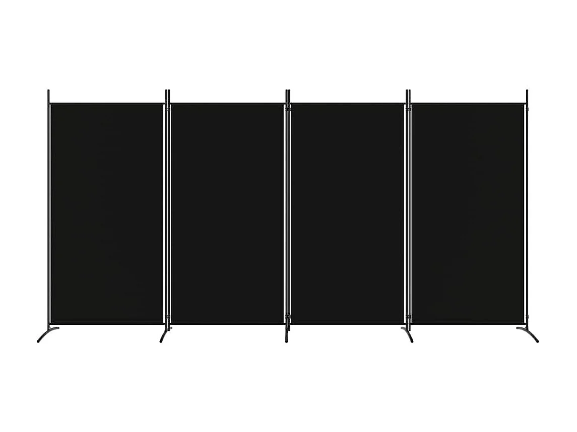Paravent 4 panneaux Noir 346x180 cm Tissu WVGQ5154