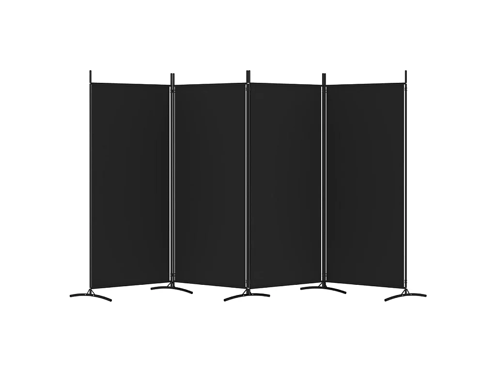 Paravent 4 panneaux Noir 346x180 cm Tissu WVGQ5154